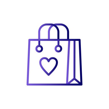 Kalp vektör illüstrasyon tasarımlı alışveriş çantası