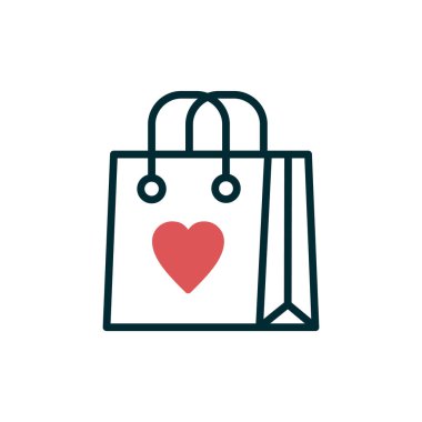 Alışveriş poşeti ikon vektör illüstrasyonu