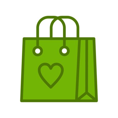 Yeşil yapraklı alışveriş çantası vektör illüstrasyonu