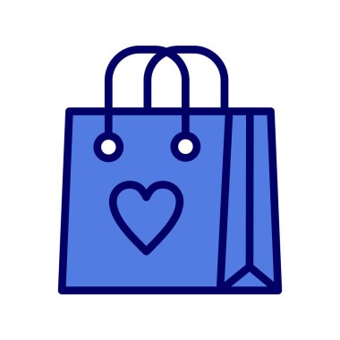 Kalp vektör illüstrasyon tasarımlı alışveriş çantası
