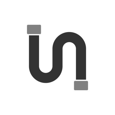 Boru simgesi vektörü beyaz arkaplanda izole edildi, boru hattı şeffaf işareti, hat ve vuruş ögeleri ana hat biçiminde 