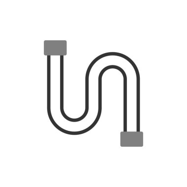 Boru simgesi vektörü beyaz arkaplanda izole edildi, boru hattı şeffaf işareti, hat ve vuruş ögeleri ana hat biçiminde 