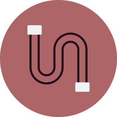 Boru simgesi vektörü beyaz arkaplanda izole edildi, boru hattı şeffaf işareti, hat ve vuruş ögeleri ana hat biçiminde 