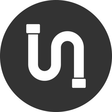 Boru simgesi vektörü beyaz arkaplanda izole edildi, boru hattı şeffaf işareti, hat ve vuruş ögeleri ana hat biçiminde 