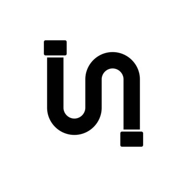 Boru simgesi vektörü beyaz arkaplanda izole edildi, boru hattı şeffaf işareti, hat ve vuruş ögeleri ana hat biçiminde 