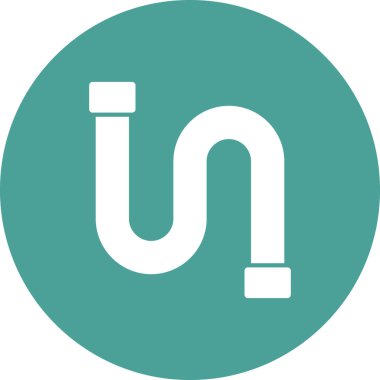 Boru simgesi vektörü beyaz arkaplanda izole edildi, boru hattı şeffaf işareti, hat ve vuruş ögeleri ana hat biçiminde 