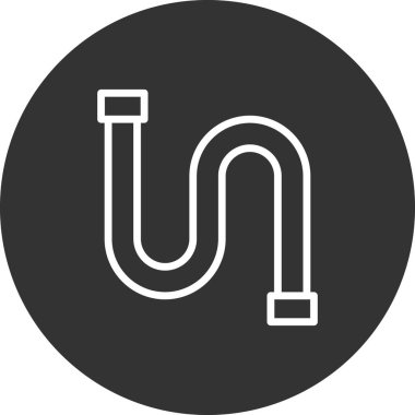 Boru simgesi vektörü beyaz arkaplanda izole edildi, boru hattı şeffaf işareti, hat ve vuruş ögeleri ana hat biçiminde 