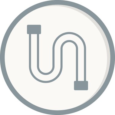 Boru simgesi vektörü beyaz arkaplanda izole edildi, boru hattı şeffaf işareti, hat ve vuruş ögeleri ana hat biçiminde 