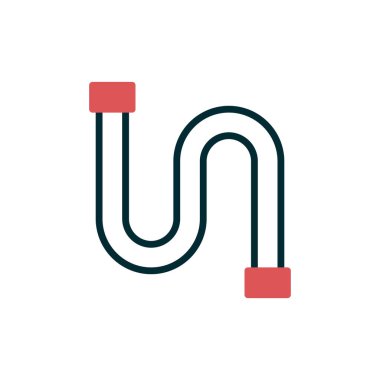 Boru simgesi vektörü beyaz arkaplanda izole edildi, boru hattı şeffaf işareti, hat ve vuruş ögeleri ana hat biçiminde 