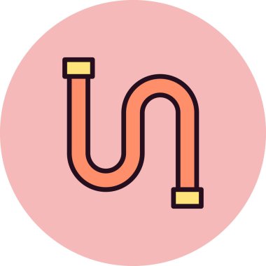 Boru simgesi vektörü beyaz arkaplanda izole edildi, boru hattı şeffaf işareti, hat ve vuruş ögeleri ana hat biçiminde 