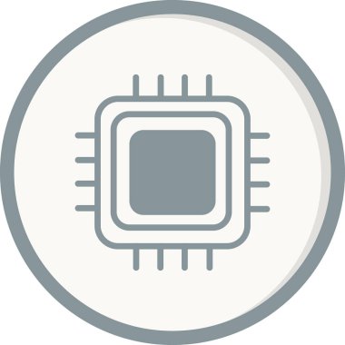 Web ve mobil uygulama tasarımınız, işlemci logosu konseptiniz için beyaz arkaplanda izole edilmiş Cpu simgesi vektörü 