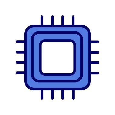 Web ve mobil uygulama tasarımınız, işlemci logosu konseptiniz için beyaz arkaplanda izole edilmiş Cpu simgesi vektörü 