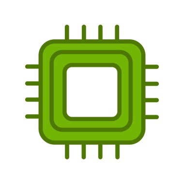 Web ve mobil uygulama tasarımınız, işlemci logosu konseptiniz için beyaz arkaplanda izole edilmiş Cpu simgesi vektörü 