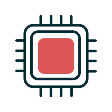 Web ve mobil uygulama tasarımınız, işlemci logosu konseptiniz için beyaz arkaplanda izole edilmiş Cpu simgesi vektörü 