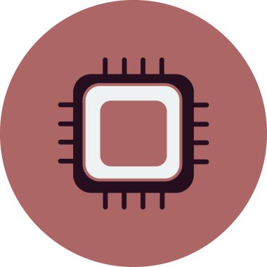 Web ve mobil uygulama tasarımınız, işlemci logosu konseptiniz için beyaz arkaplanda izole edilmiş Cpu simgesi vektörü 