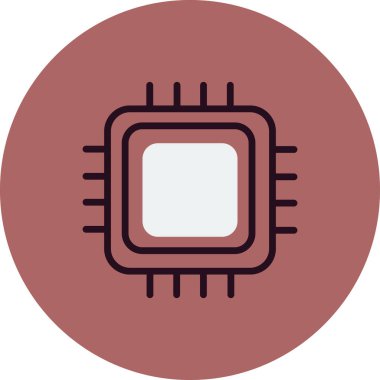 Web ve mobil uygulama tasarımınız, işlemci logosu konseptiniz için beyaz arkaplanda izole edilmiş Cpu simgesi vektörü 