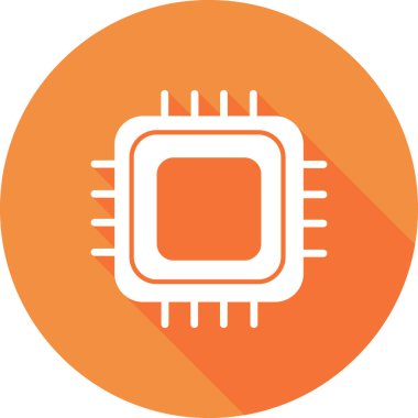Web ve mobil uygulama tasarımınız, işlemci logosu konseptiniz için beyaz arkaplanda izole edilmiş Cpu simgesi vektörü 