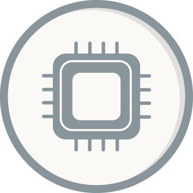 Web ve mobil uygulama tasarımınız, işlemci logosu konseptiniz için beyaz arkaplanda izole edilmiş Cpu simgesi vektörü 