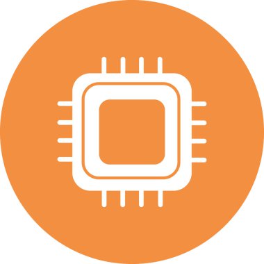 Web ve mobil uygulama tasarımınız, işlemci logosu konseptiniz için beyaz arkaplanda izole edilmiş Cpu simgesi vektörü 