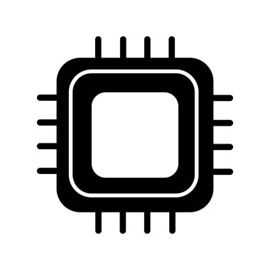 Web ve mobil uygulama tasarımınız, işlemci logosu konseptiniz için beyaz arkaplanda izole edilmiş Cpu simgesi vektörü 