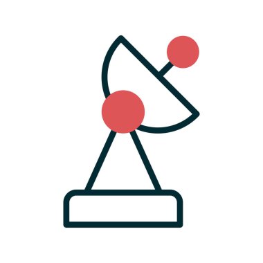 uydu anten ikonu vektörü. İnce çizgi işareti. izole edilmiş sınır sembolü çizimi 