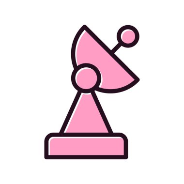 uydu anten ikonu vektörü. İnce çizgi işareti. izole edilmiş sınır sembolü çizimi 