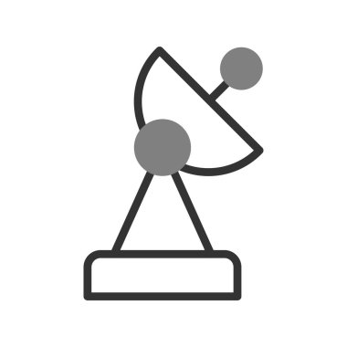 uydu anten ikonu vektörü. İnce çizgi işareti. izole edilmiş sınır sembolü çizimi 