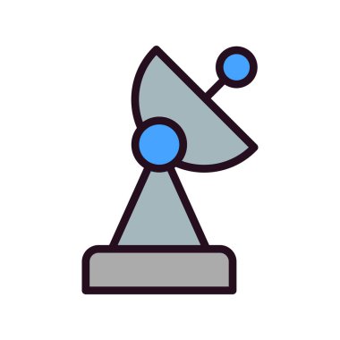 uydu anten ikonu vektörü. İnce çizgi işareti. izole edilmiş sınır sembolü çizimi 