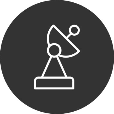 uydu anten ikonu vektörü. İnce çizgi işareti. izole edilmiş sınır sembolü çizimi 