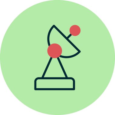 uydu anten ikonu vektörü. İnce çizgi işareti. izole edilmiş sınır sembolü çizimi 