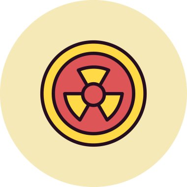 radyasyon vektörü ince çizgi simgesi 