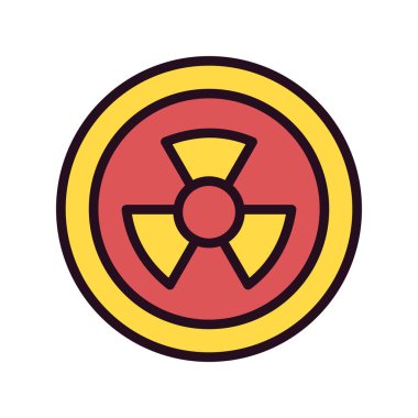 radyasyon vektörü ince çizgi simgesi 