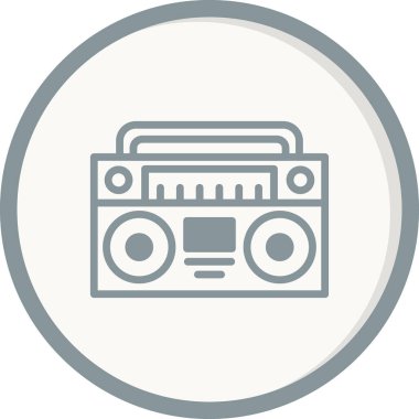 Radyo Teybi ikon vektör illüstrasyon tasarımı 