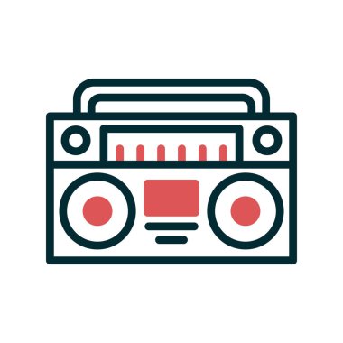 Radyo Teybi ikon vektör illüstrasyon tasarımı 