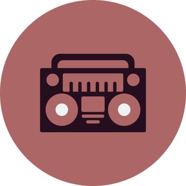 Radyo Teybi ikon vektör illüstrasyon tasarımı 