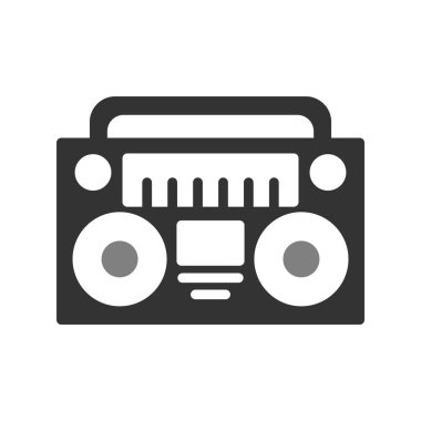 Radyo Teybi ikon vektör illüstrasyon tasarımı 