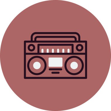 Radyo Teybi ikon vektör illüstrasyon tasarımı 