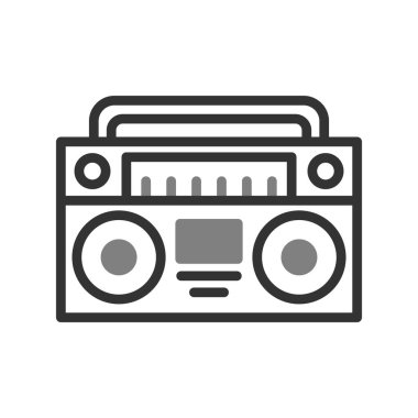 Radyo Teybi ikon vektör illüstrasyon tasarımı 