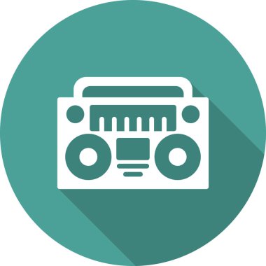 Radyo Teybi ikon vektör illüstrasyon tasarımı 