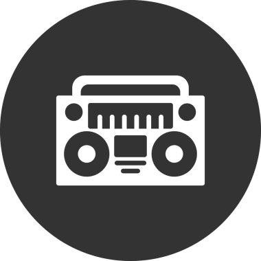 Radyo Teybi ikon vektör illüstrasyon tasarımı 