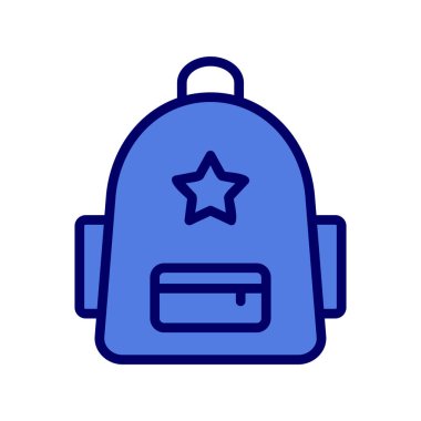 Sırt çantası ikon vektörü. Okul bavulu işareti. izole edilmiş sınır sembolü çizimi