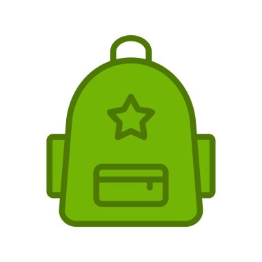 sırt çantası simgesi vektör illüstrasyonu