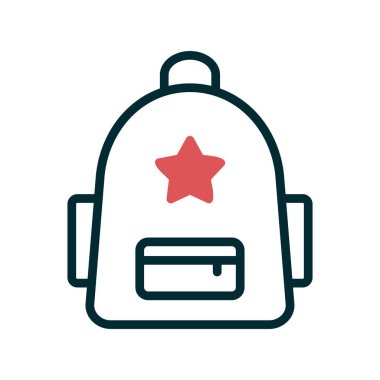 sırt çantası simgesi vektör illüstrasyonu