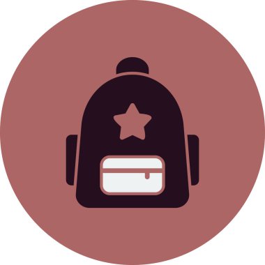 Modern sırt çantası simgesinin vektör çizimi