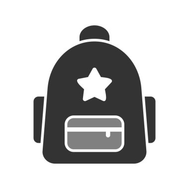 sırt çantası simgesi vektör illüstrasyonu