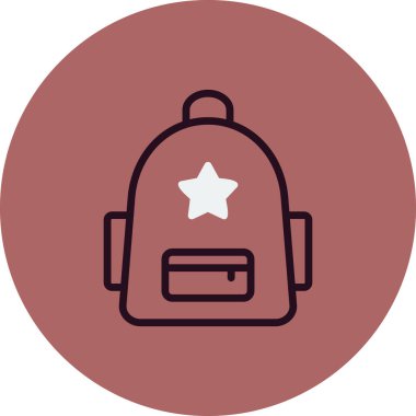 sırt çantası simgesi vektör illüstrasyonu