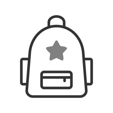 sırt çantası simgesi vektör illüstrasyonu