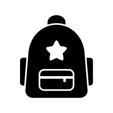 sırt çantası simgesi vektör illüstrasyonu