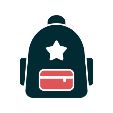 sırt çantası simgesi vektör illüstrasyonu