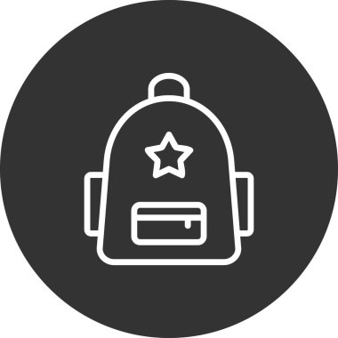 sırt çantası simgesi vektör illüstrasyonu